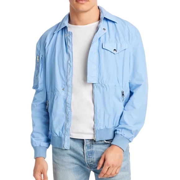 Winnie New York Triangle Cotton Blend Bomber Jacket Men’s Size XL Blue New